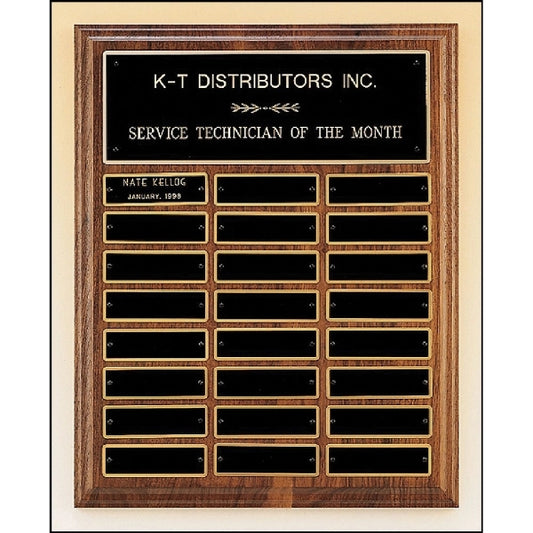 Walnut Perpetual Plaque 12x15 24 Plates