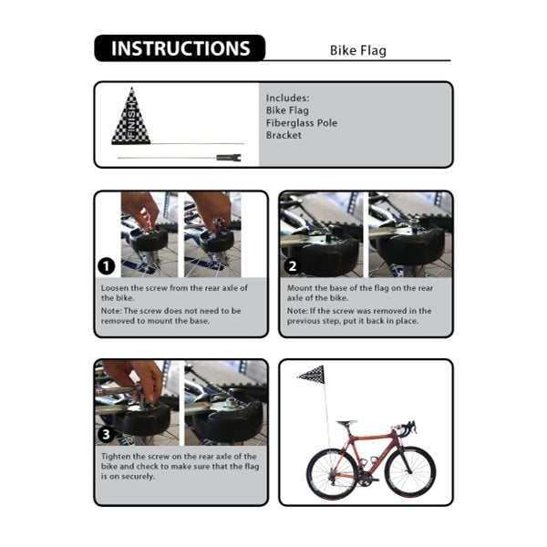 12" x 18" Double Sided PVC Bike Flag w/ Pole & Bracket