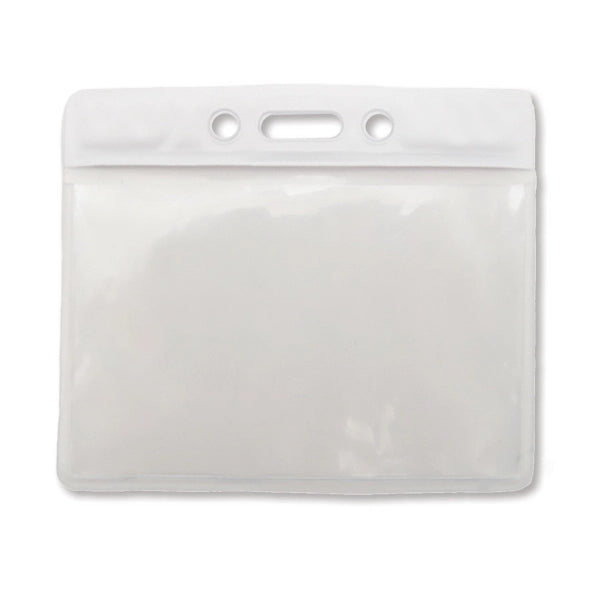 Horizontal Clear Vinyl Badge Holders with Color Bar