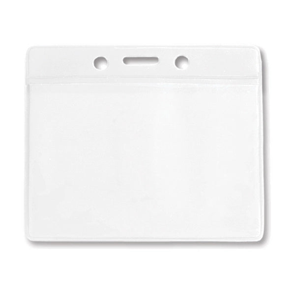 Horizontal Clear Vinyl Badge Holders with Color Bar
