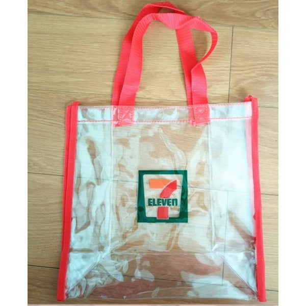 Clear PVC Plastic Tote Bag With Colored Trim
