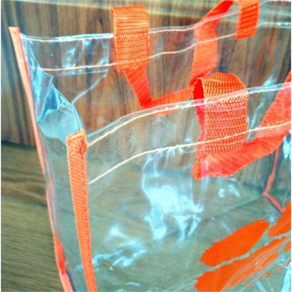 Clear PVC Plastic Tote Bag With Colored Trim