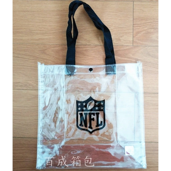 Clear PVC Plastic Tote Bag With Colored Trim