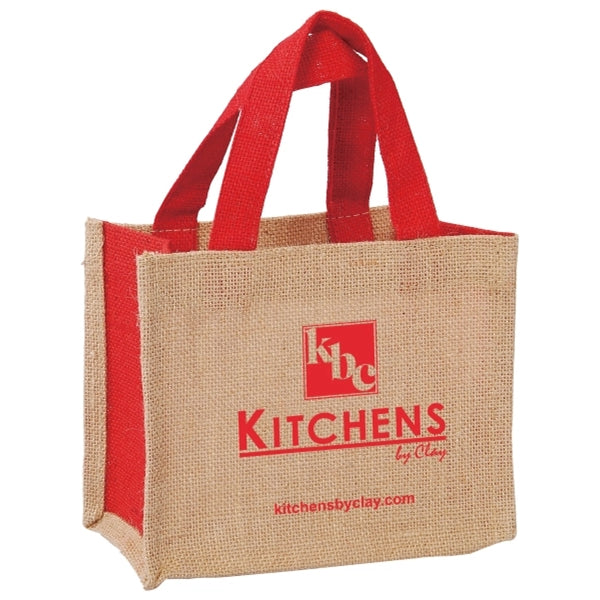 The small natural two tone jute tote