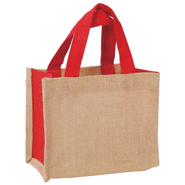 The small natural two tone jute tote