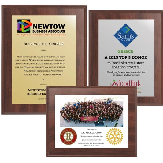 8" x 10" Cherry Plaque with Full Color Sublimated Plate