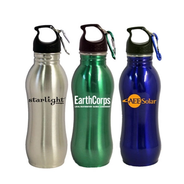 22 Oz. Stainless steel curve sports water bottle