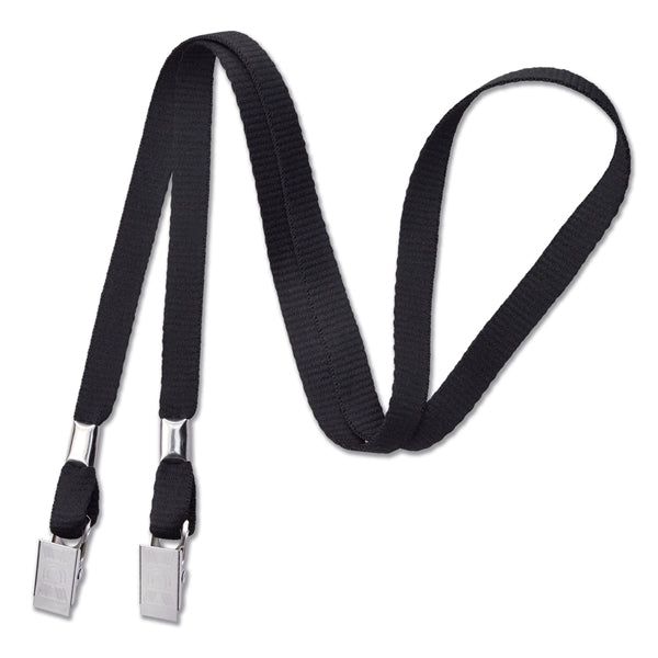 3/8" Open-Ended Event Lanyard/Mask Holder w/ 2 Bulldog Clips
