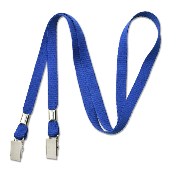 3/8" Open-Ended Event Lanyard/Mask Holder w/ 2 Bulldog Clips