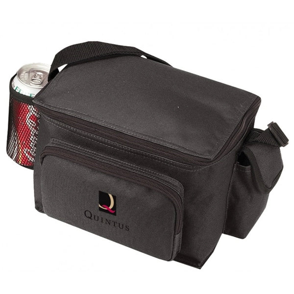 6 Pack Poly Cooler with Bottle Holder and Cell Phone Pouch