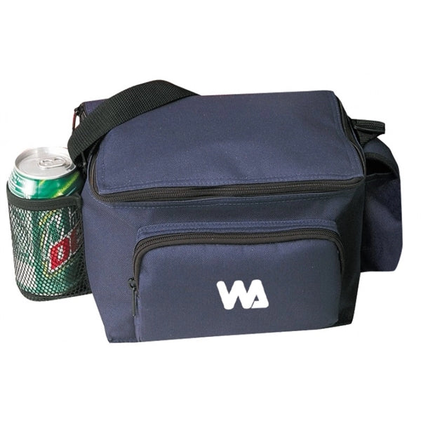 6 Pack Poly Cooler with Bottle Holder and Cell Phone Pouch