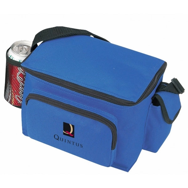 6 Pack Poly Cooler with Bottle Holder and Cell Phone Pouch
