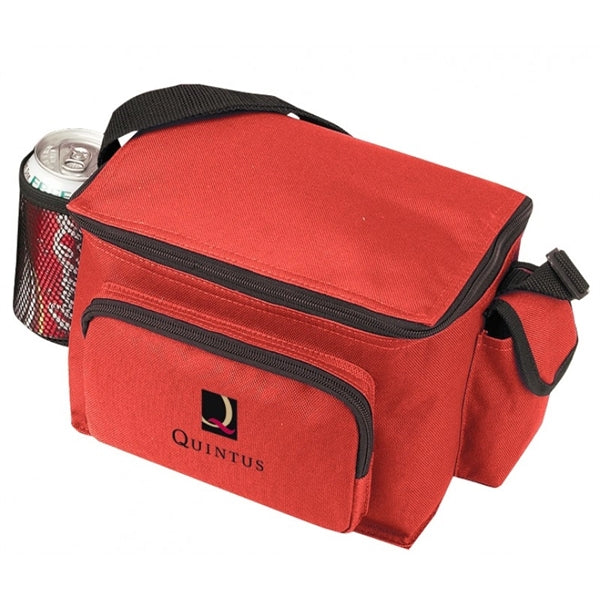 6 Pack Poly Cooler with Bottle Holder and Cell Phone Pouch