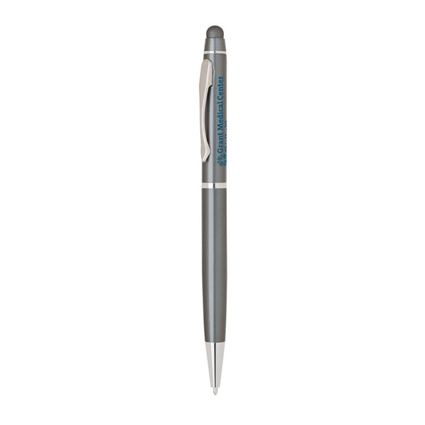 Metal Twist Pen with Color Rubber Stylus