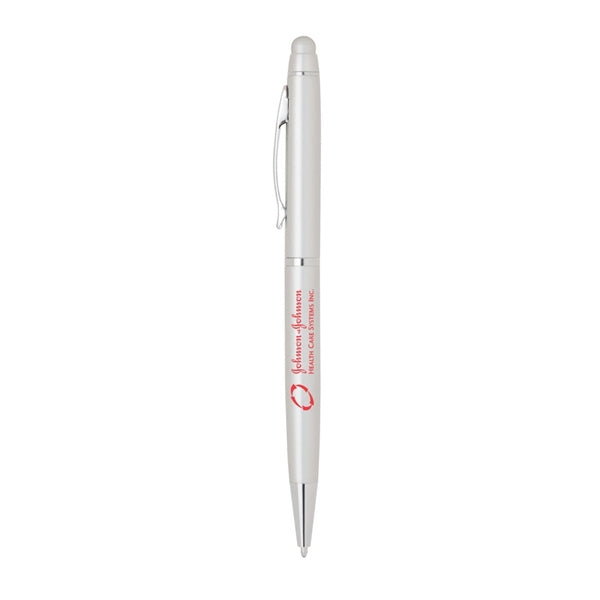 Metal Twist Pen with Color Rubber Stylus