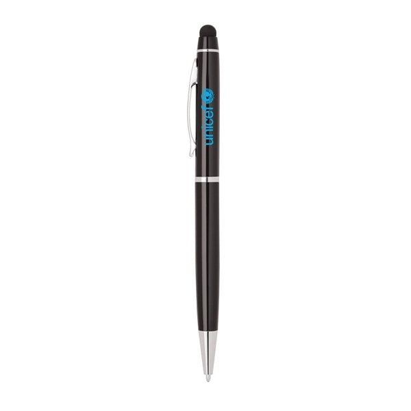 Metal Twist Pen with Color Rubber Stylus