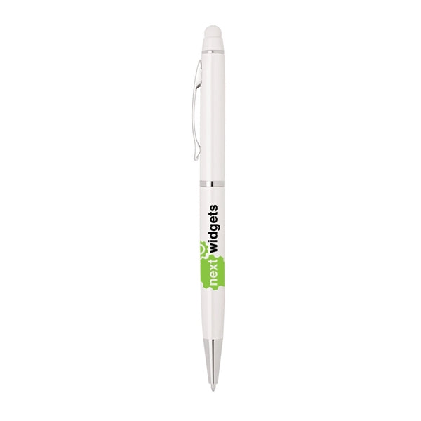 Metal Twist Pen with Color Rubber Stylus