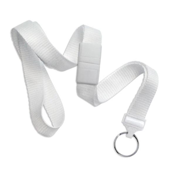 5/8" Blank Breakaway Lanyard with Split Ring, Flat Ribbed