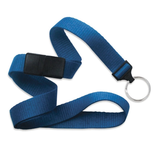 5/8" Blank Breakaway Lanyard with Split Ring, Flat Ribbed