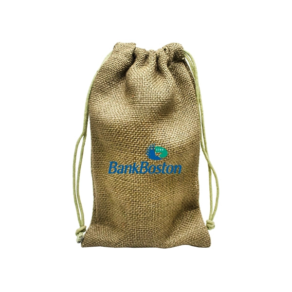 Large Natural Jute Drawstring Bag
