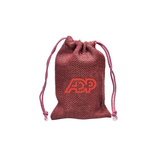 Medium Natural Jute Drawstring Bag