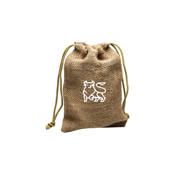 Medium Natural Jute Drawstring Bag