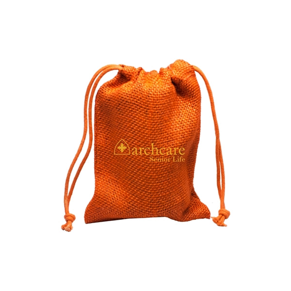 Medium Natural Jute Drawstring Bag