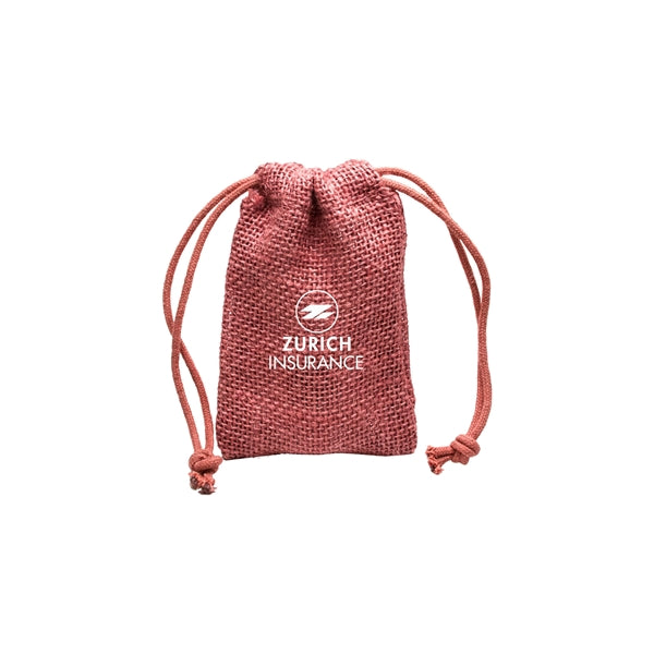 Small Natural Jute Drawstring Bag
