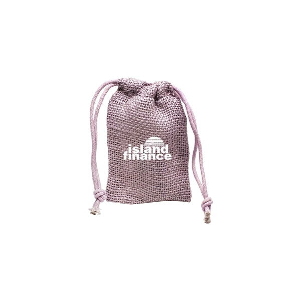 Small Natural Jute Drawstring Bag