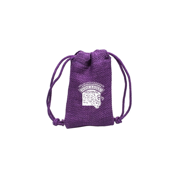 Small Natural Jute Drawstring Bag