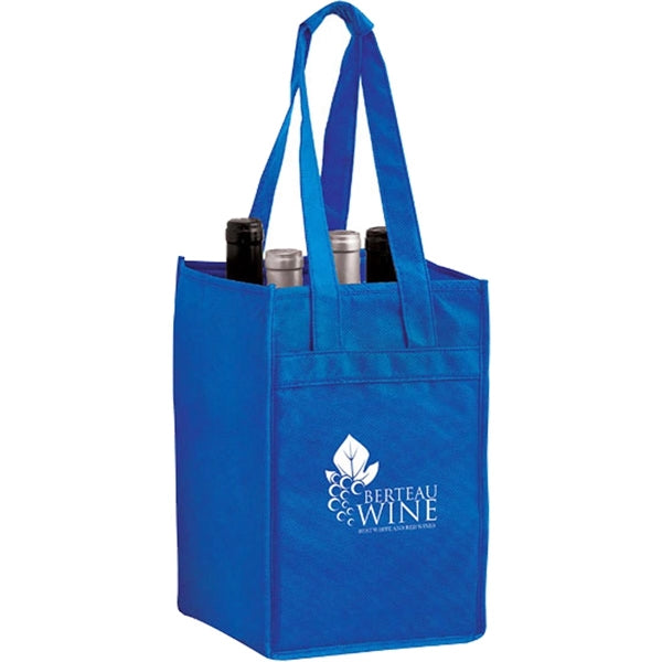 Wine Tote - 4 Bottle Bag - Screen Print