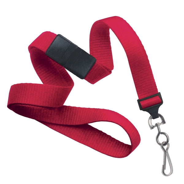 5/8" Blank Breakaway Lanyards with Swivel Hook, Flat Ribbed