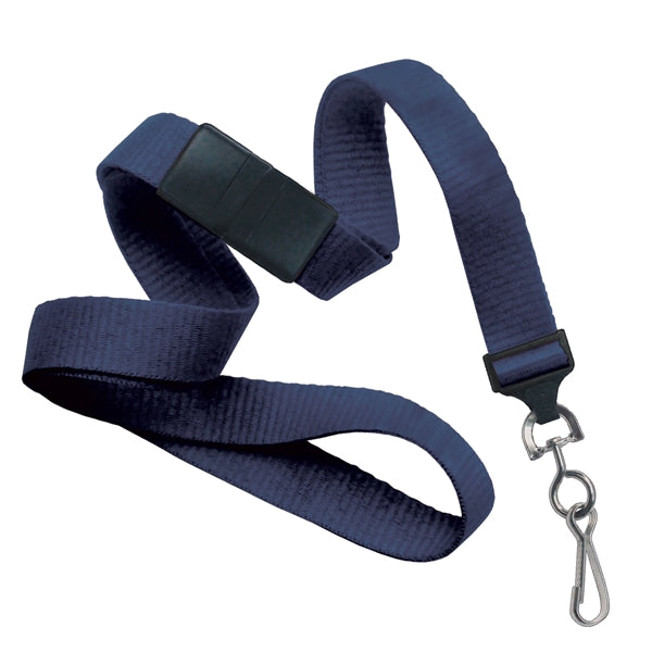 5/8" Blank Breakaway Lanyards with Swivel Hook, Flat Ribbed
