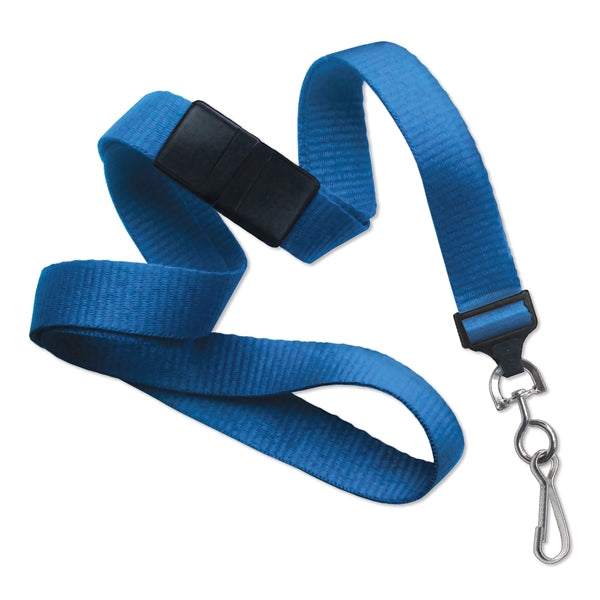 5/8" Blank Breakaway Lanyards with Swivel Hook, Flat Ribbed