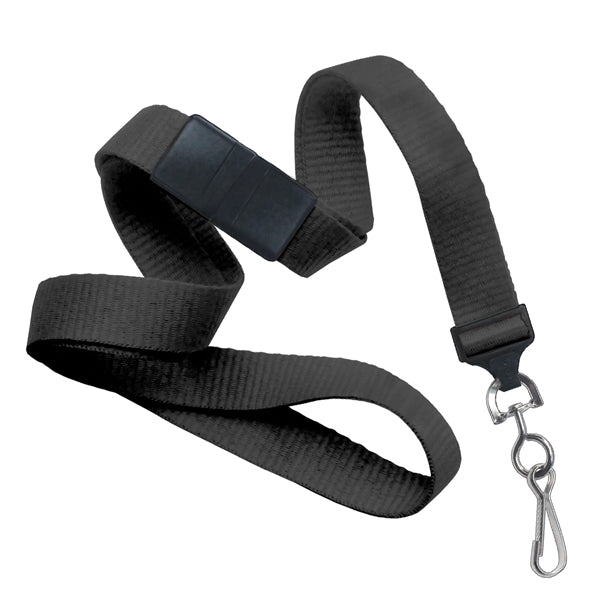 5/8" Blank Breakaway Lanyards with Swivel Hook, Flat Ribbed