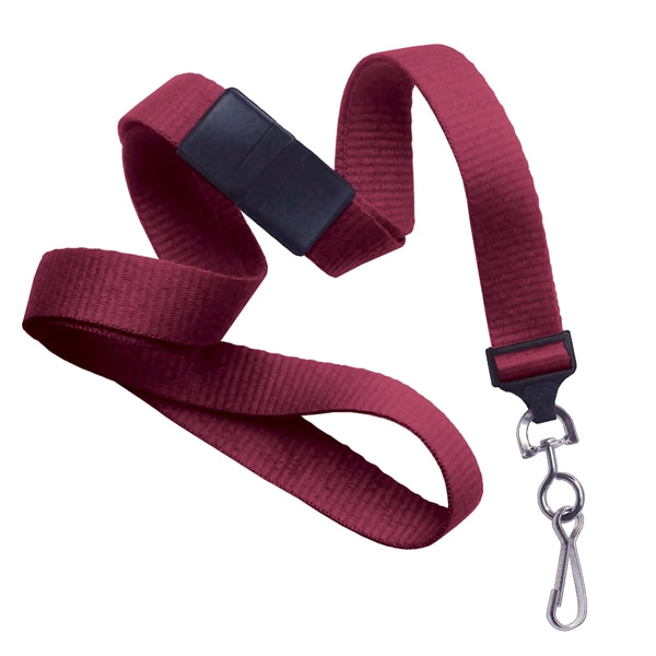 5/8" Blank Breakaway Lanyards with Swivel Hook, Flat Ribbed