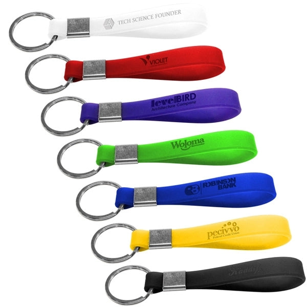 Printed Colorful Silicone Strap Keychain