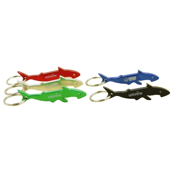 Aluminum shark shape bottle opener keychain