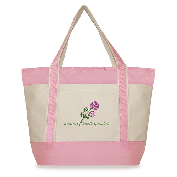 Large Two Tone Tote - Canvas with Nylon Trim