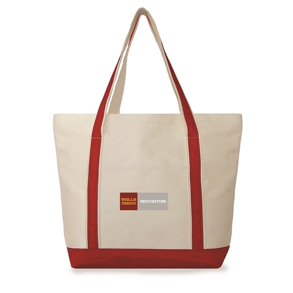 Large Two Tone Tote - Canvas with Nylon Trim