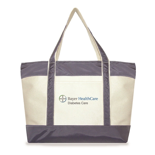 Large Two Tone Tote - Canvas with Nylon Trim
