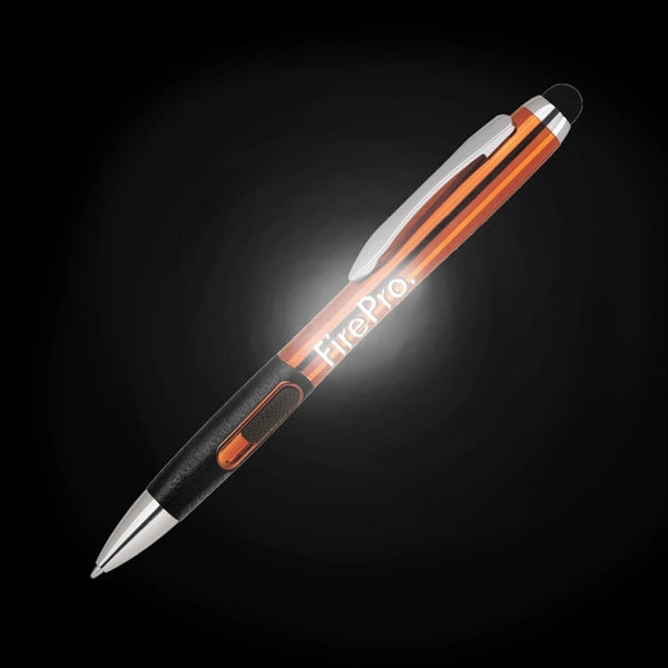 Light up Logo L.e.d. Ballpoint Pen W/ Stylus