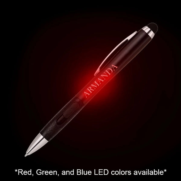 Colored Light up Logo L.e.d. Ballpoint Pen W/ Stylus