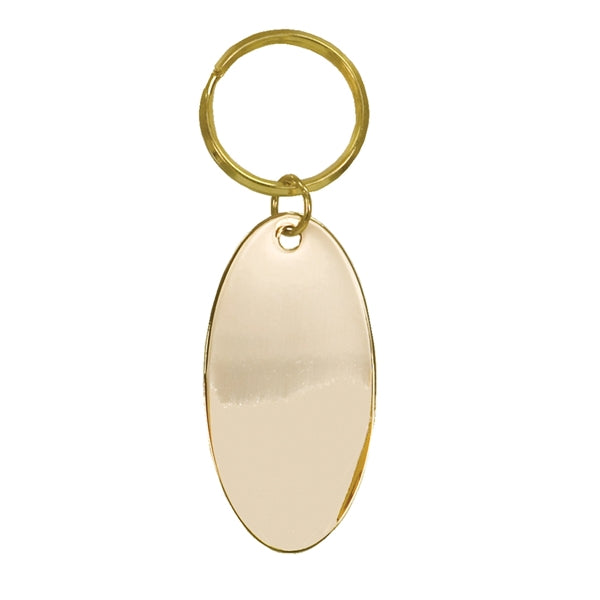 Gold Plated Brass Oval Keyring