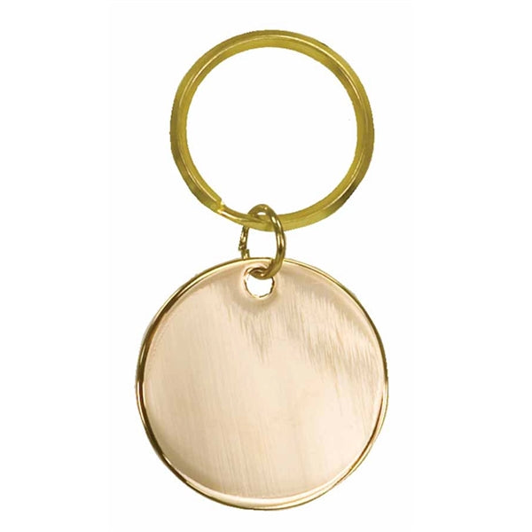 Gold Plated Brass Round Keyring