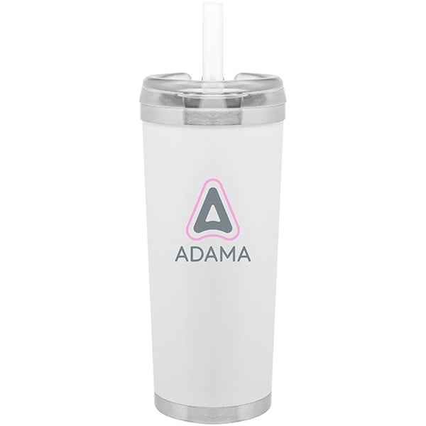 24 oz Brooklyn Stainless Insulated Travel Tumbler w/Straw