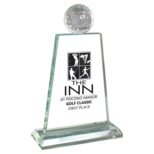 Jade Glass Golf Trophy Award