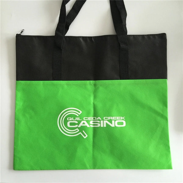 80gsm non woven Tote bag with accent and zipper closure