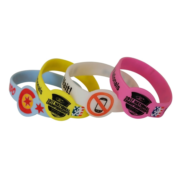 1/2 Inch Figured Silicone Wristband Keychain