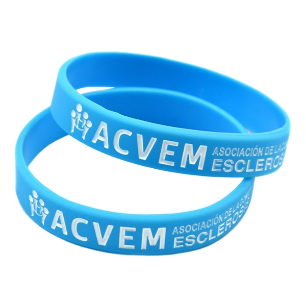 Debossed Silicone Bracelet with Color Filled